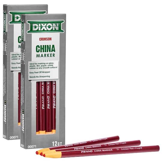 Dixon® Phano China Markers, 2 Packs of 12 By Dixon Ticonderoga Company in Crimson Red | Michaels®